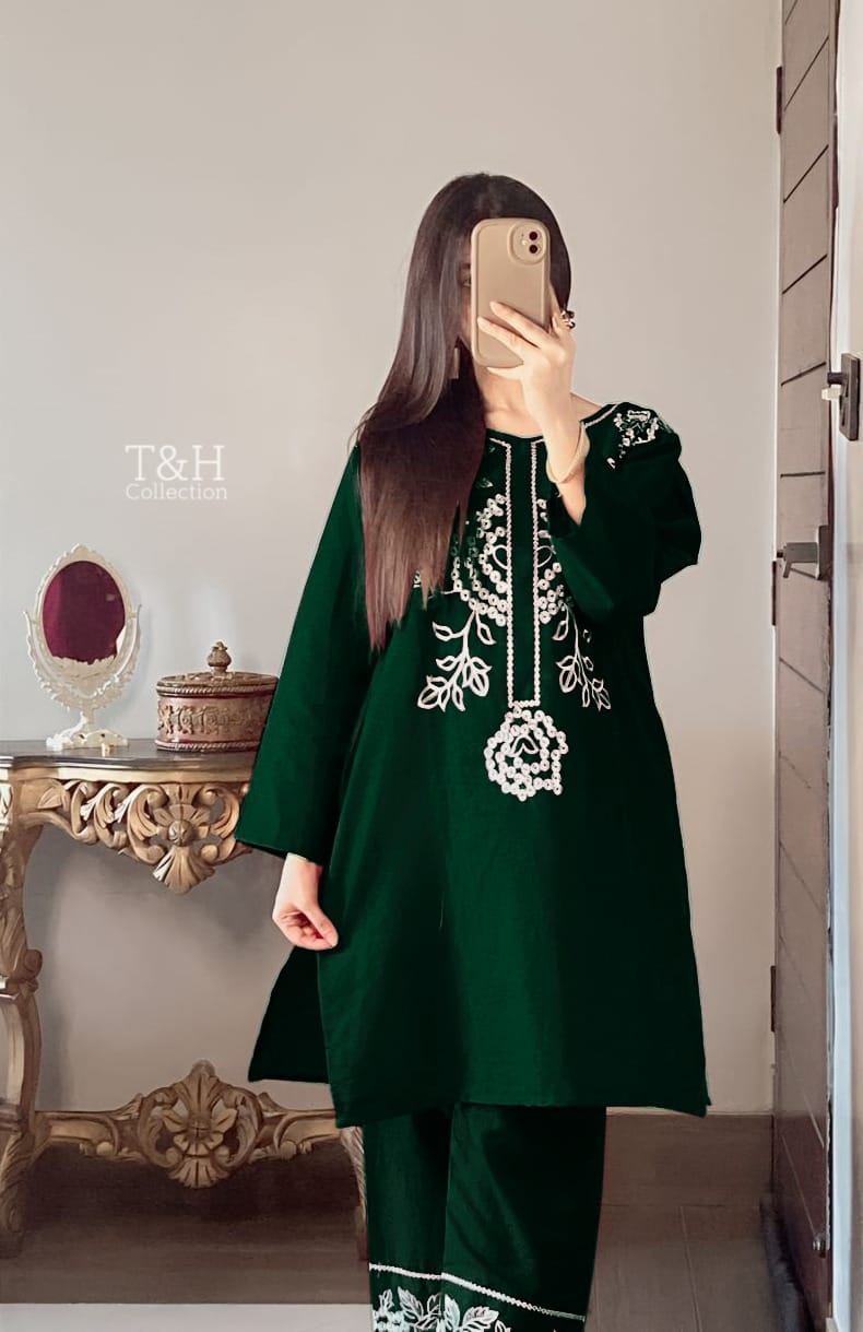 2 Pcs Embriodered Suit