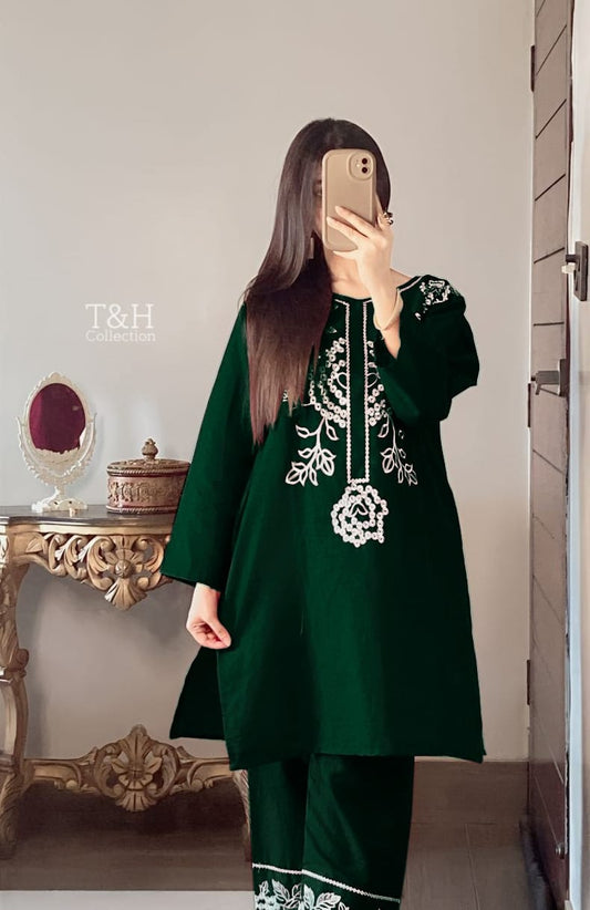 2 Pcs Embriodered Suit