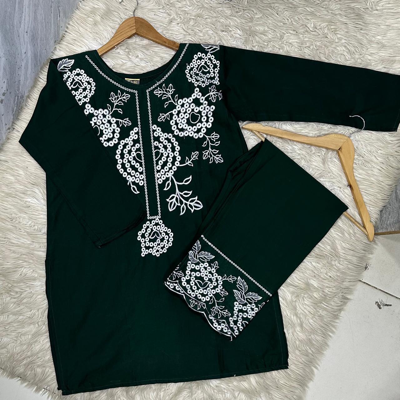 2 Pcs Embriodered Suit