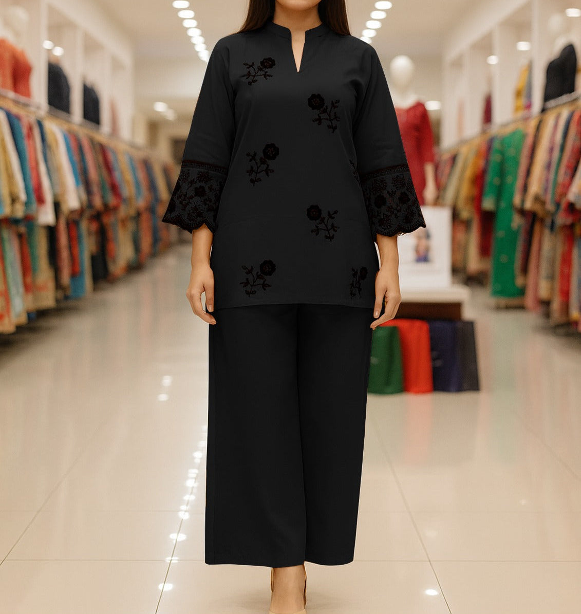 Embroidered Cord Set