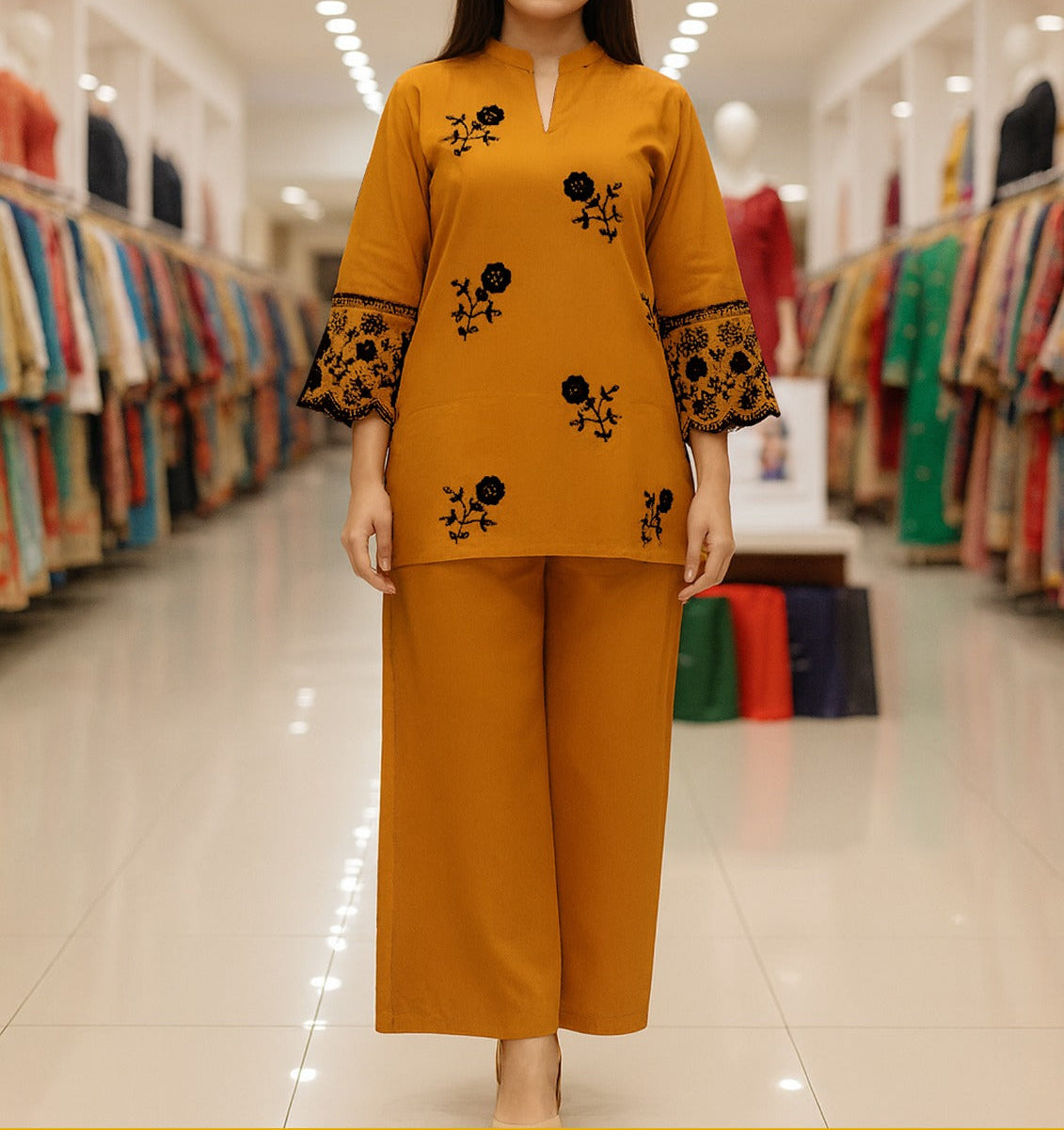 Embroidered Cord Set