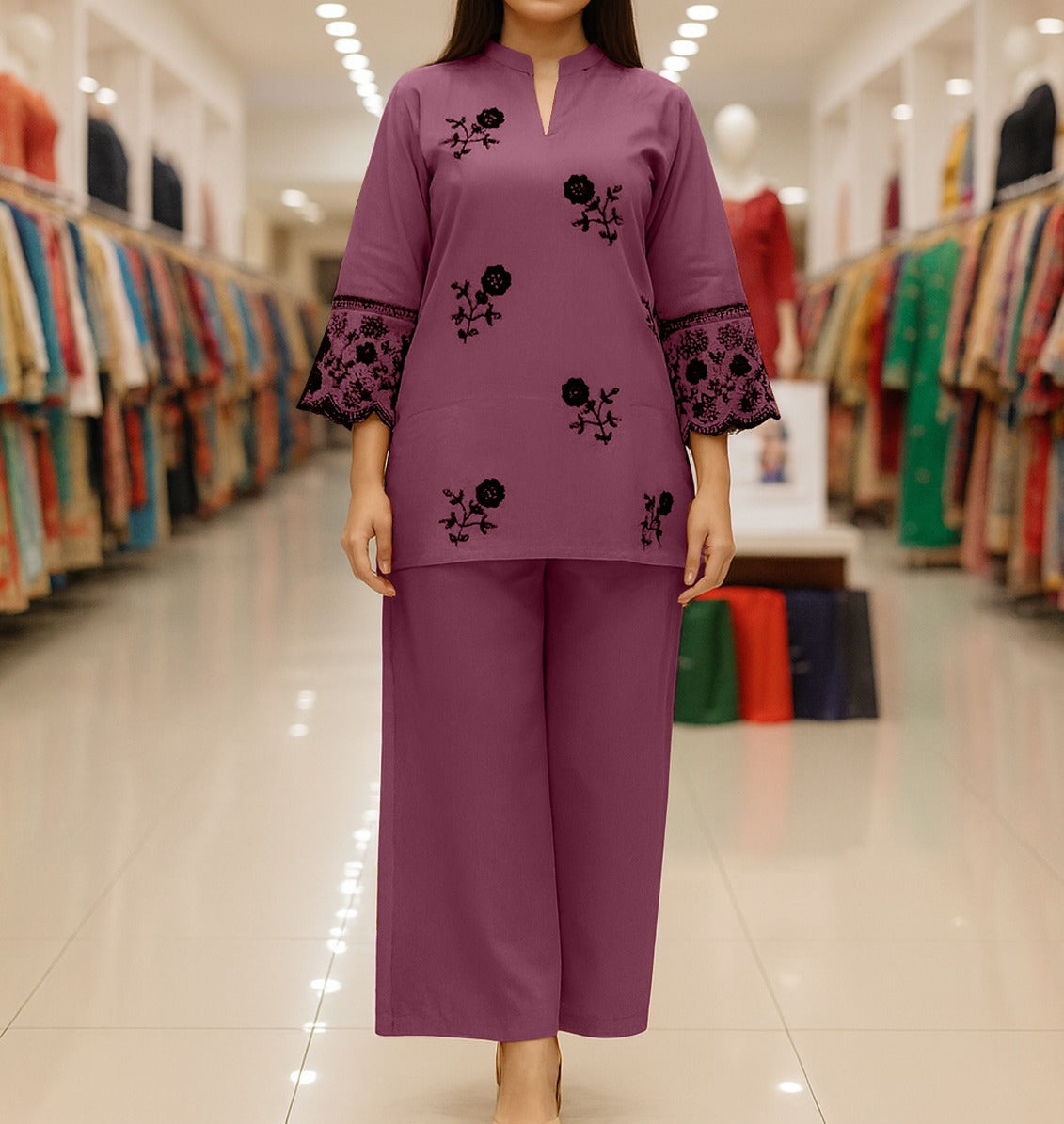 Embroidered Cord Set