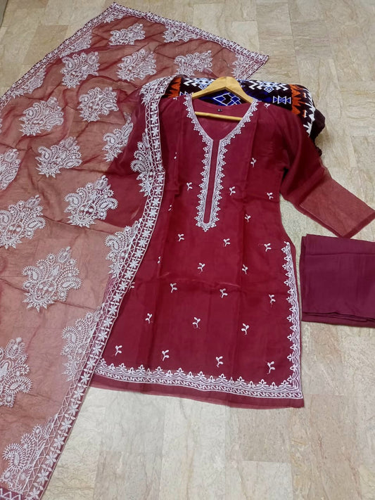 3 PCs Embroidered Suit