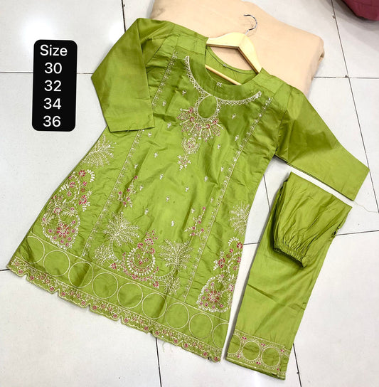 2 Piece Embroidered Suit