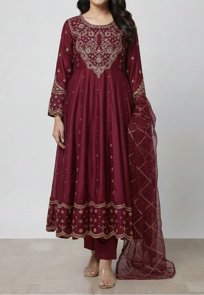 Embroidered Long Maxi