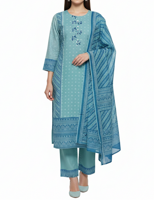 Embroidery 3pcs Suit