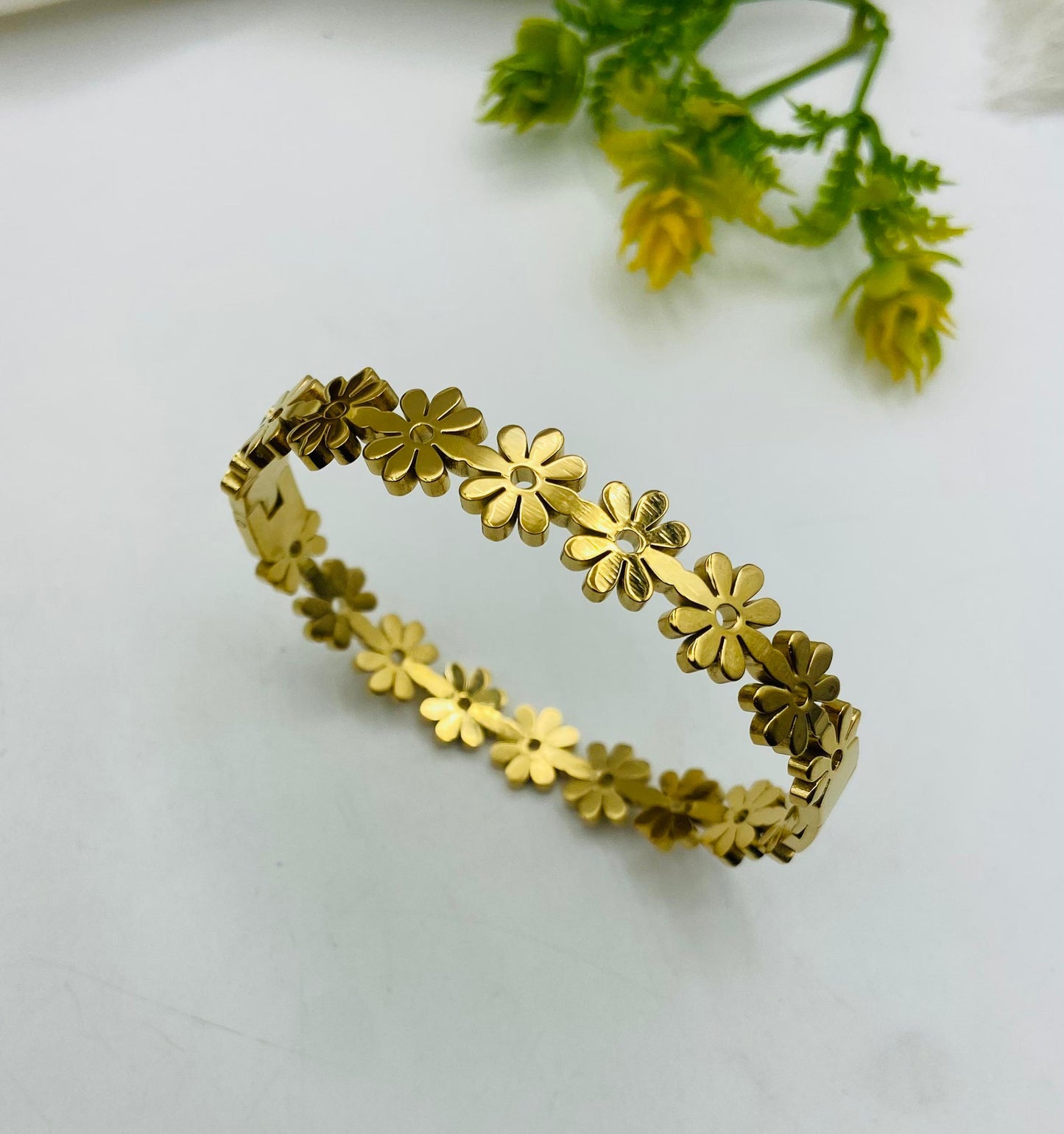 Flower Handcuff Bracelet