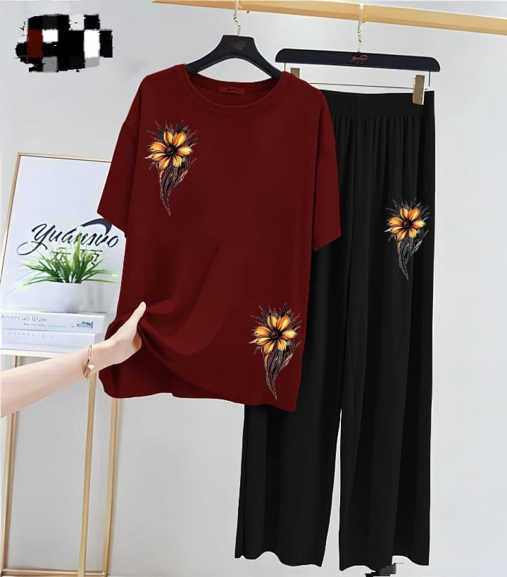 Flower Printed Night Dress