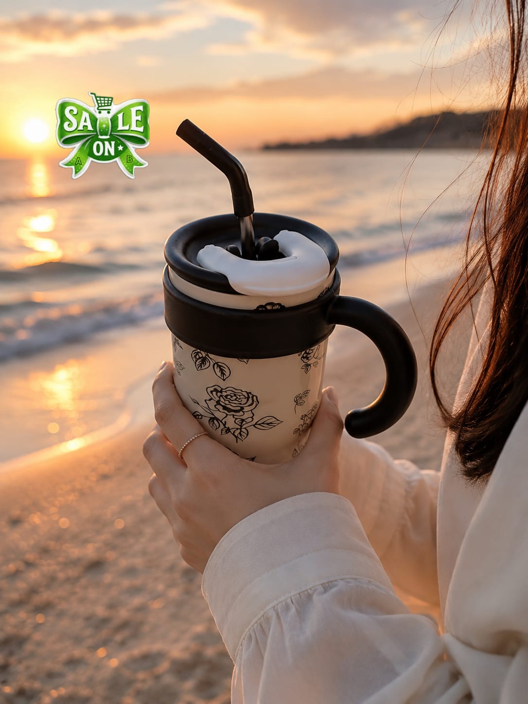 Flower Printed Stainless Steel Tumbler