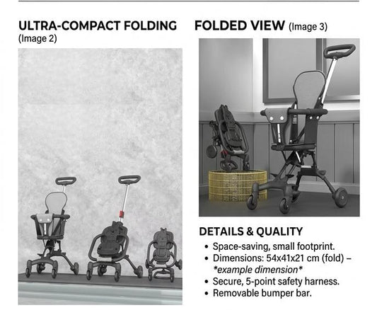 Foldable Baby Stroller with Seat Cover