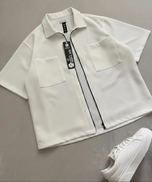 Full Zip Oversized Shirt