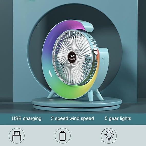 G Shape RGB Lightening Fan With 3 Speed Gear