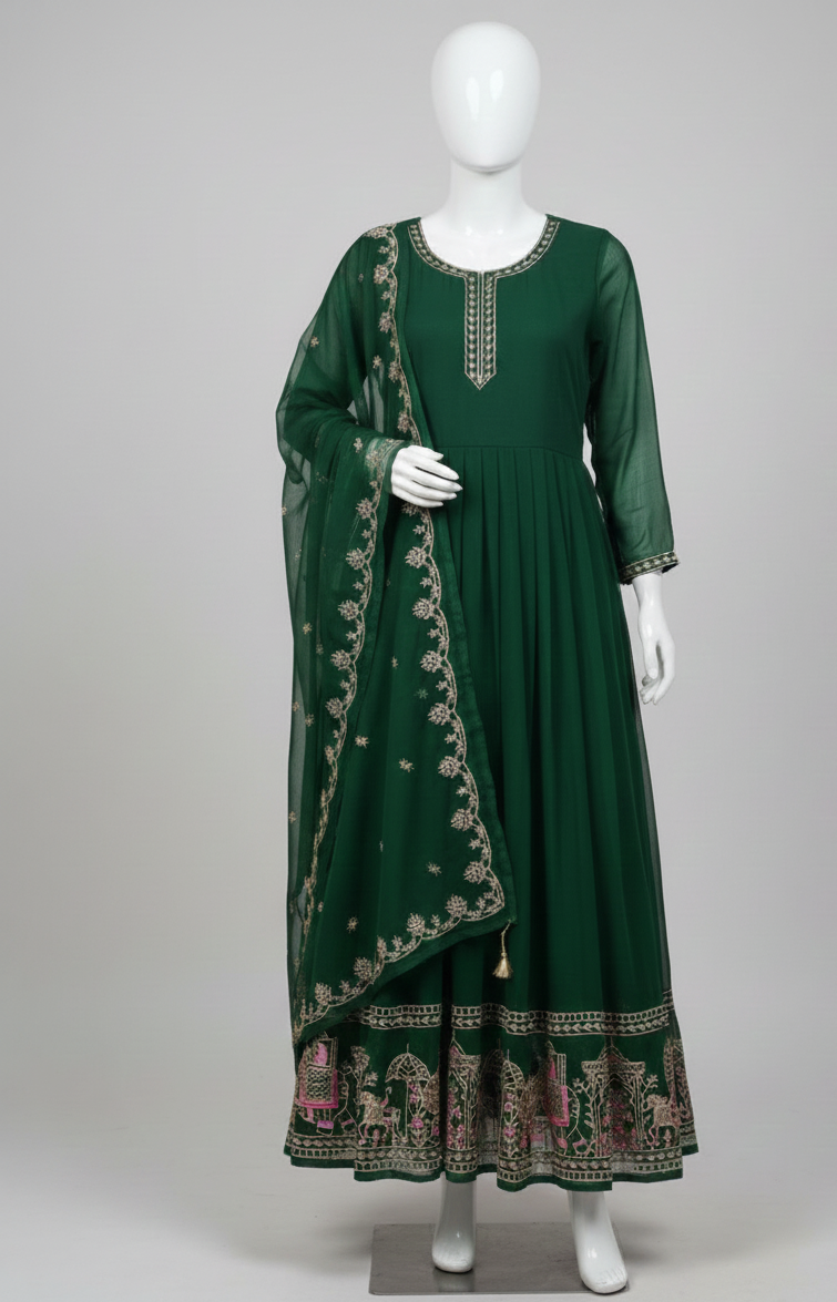 3-Piece Embroidered Maxi