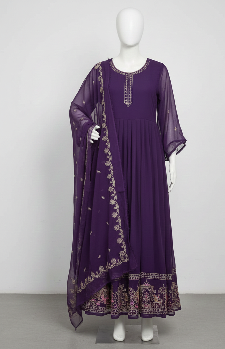 3-Piece Embroidered Maxi