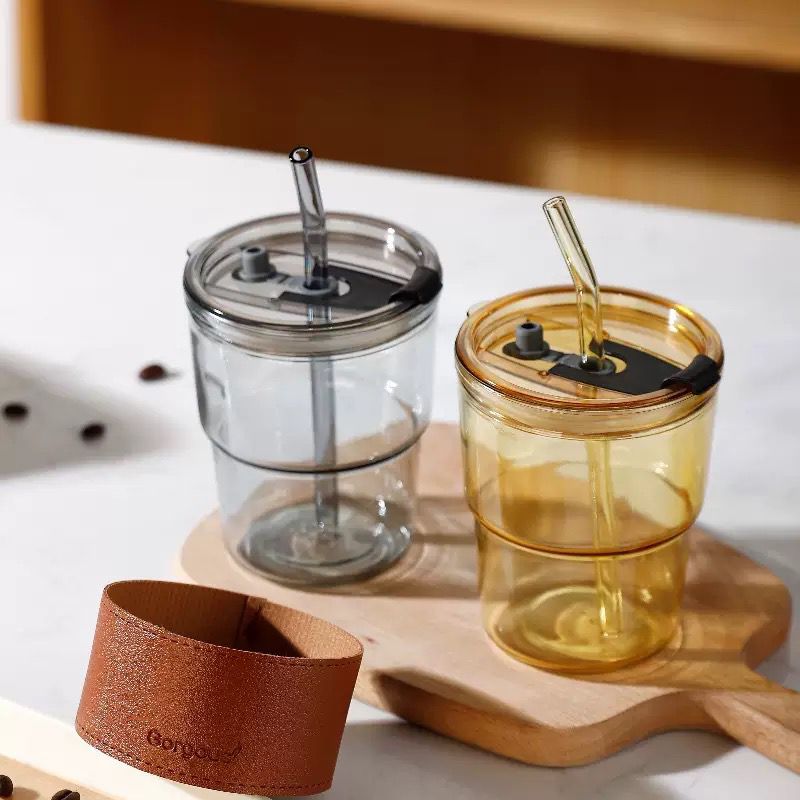 Glass Cup with Bamboo Lid