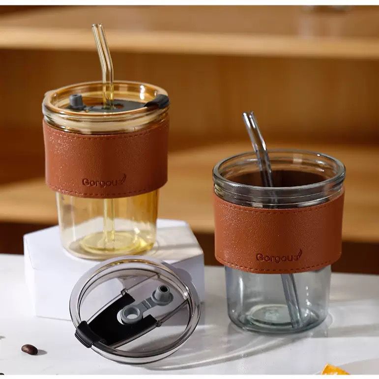 Glass Cup with Bamboo Lid