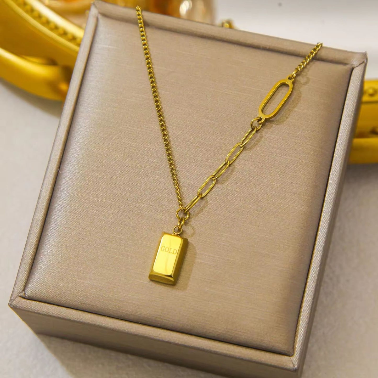 Gold Brick Necklace
