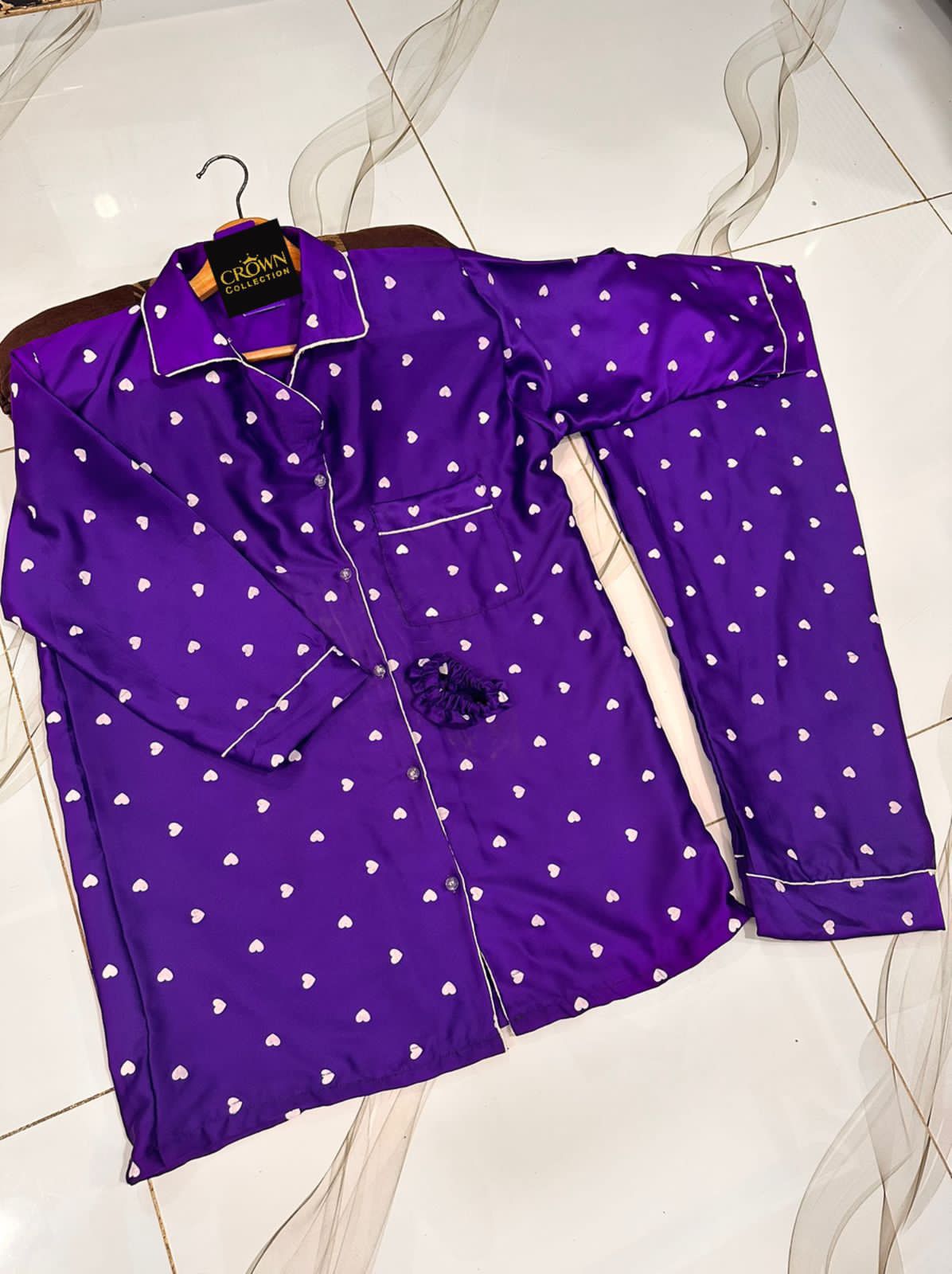 Heart Print Night Suit