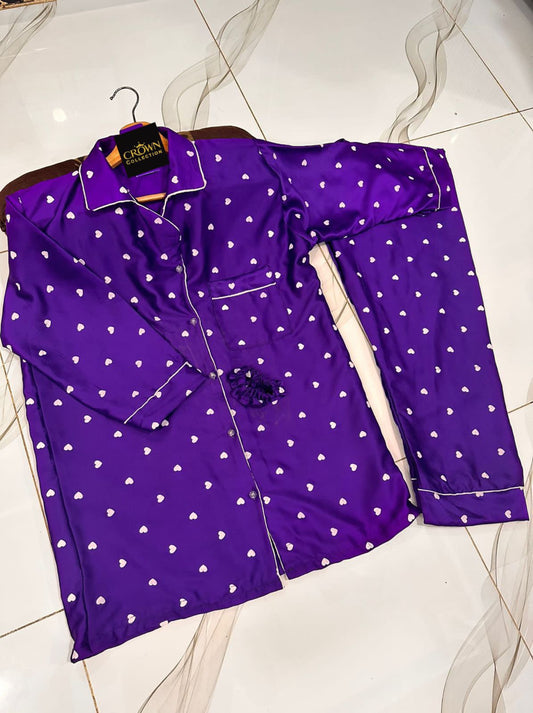 Heart Print Night Suit