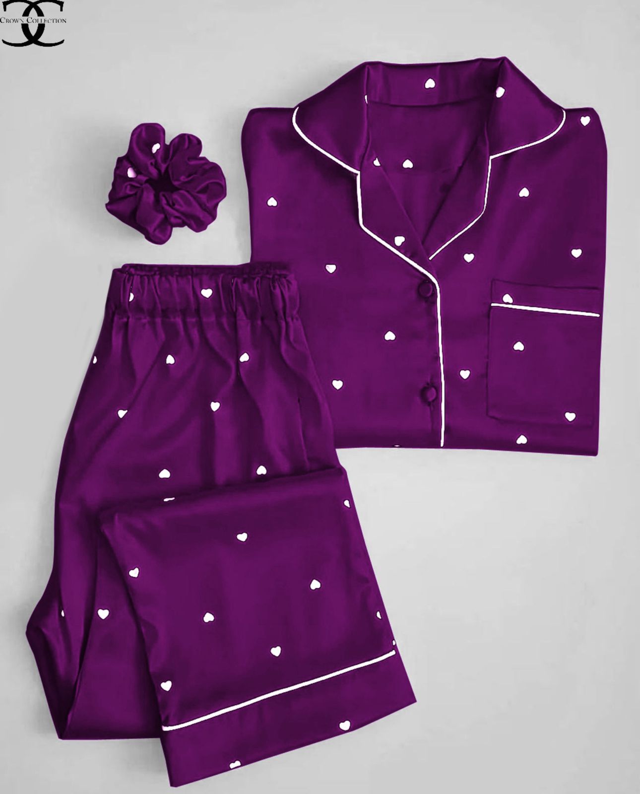 Heart Print Night Suit