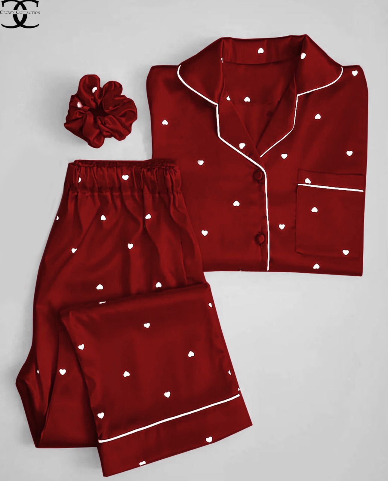 Heart Print Night Suit