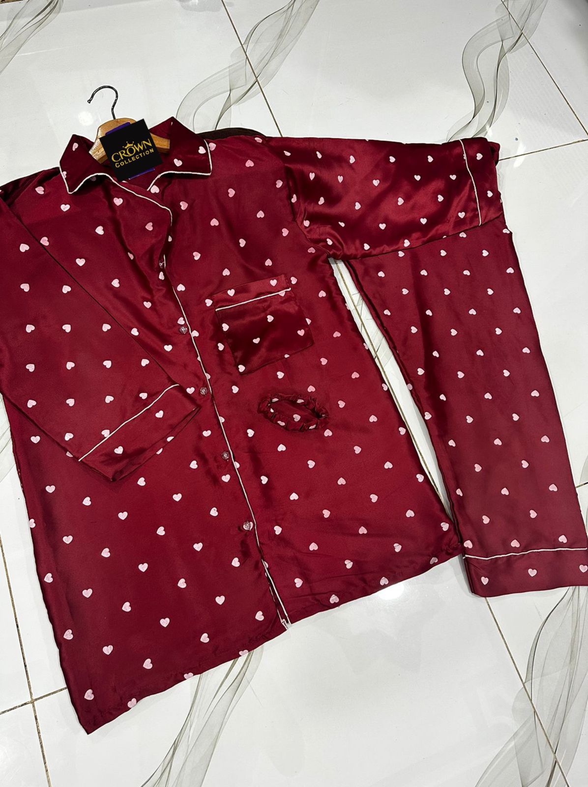 Heart Print Night Suit