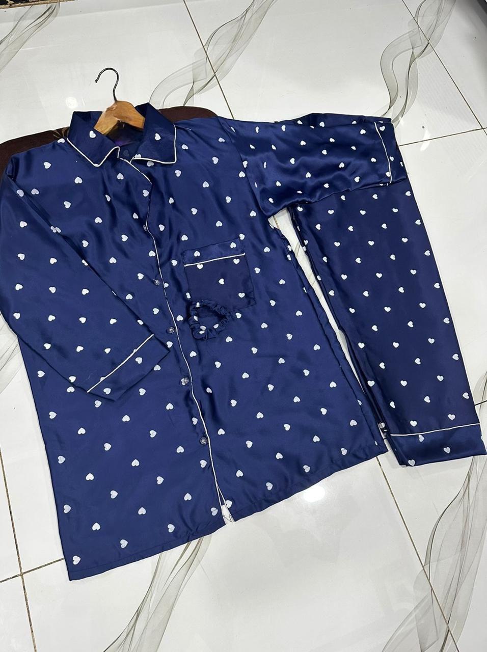 Heart Print Night Suit