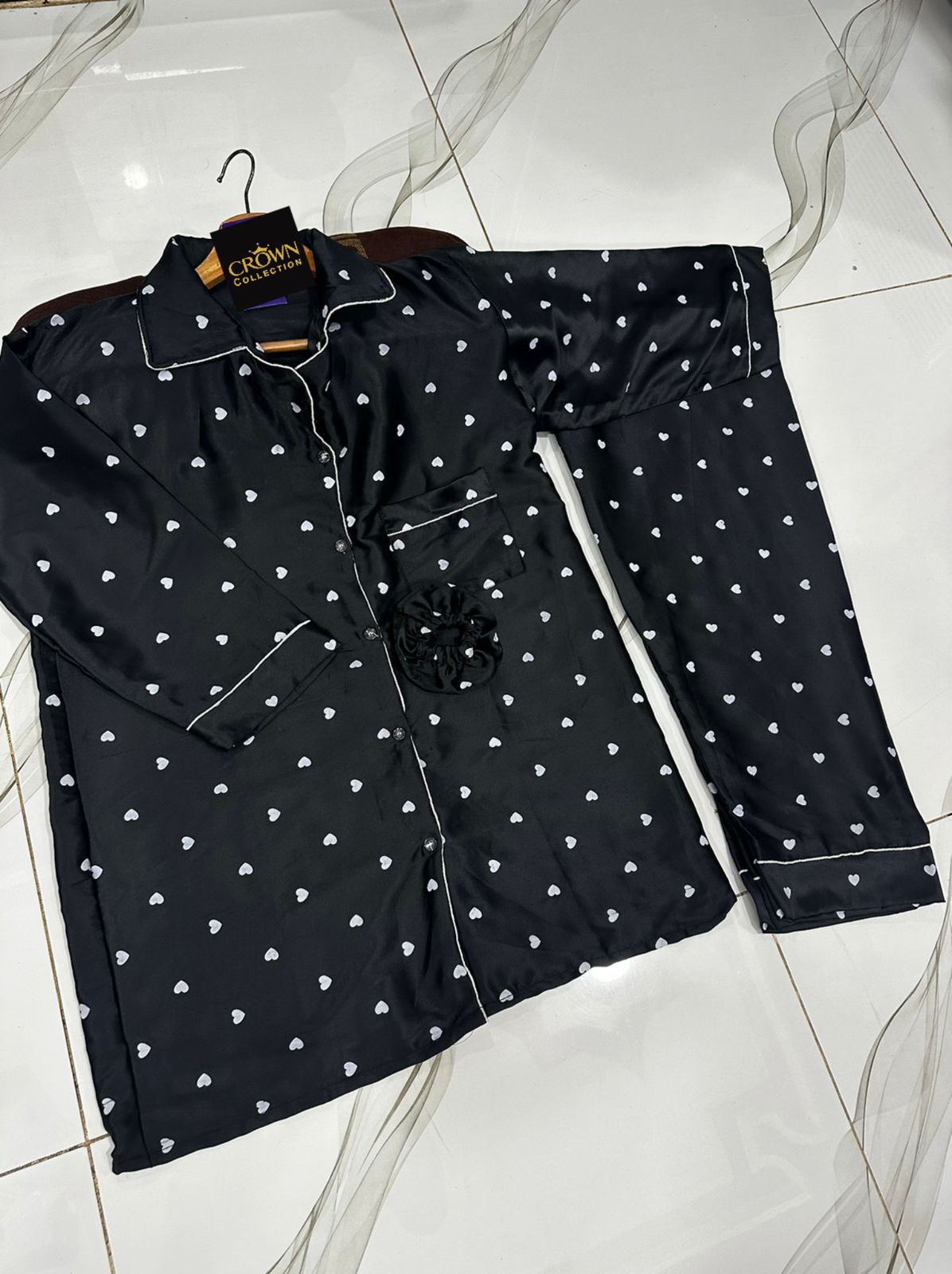 Heart Print Night Suit