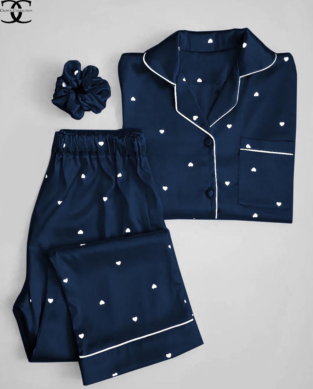 Heart Print Night Suit