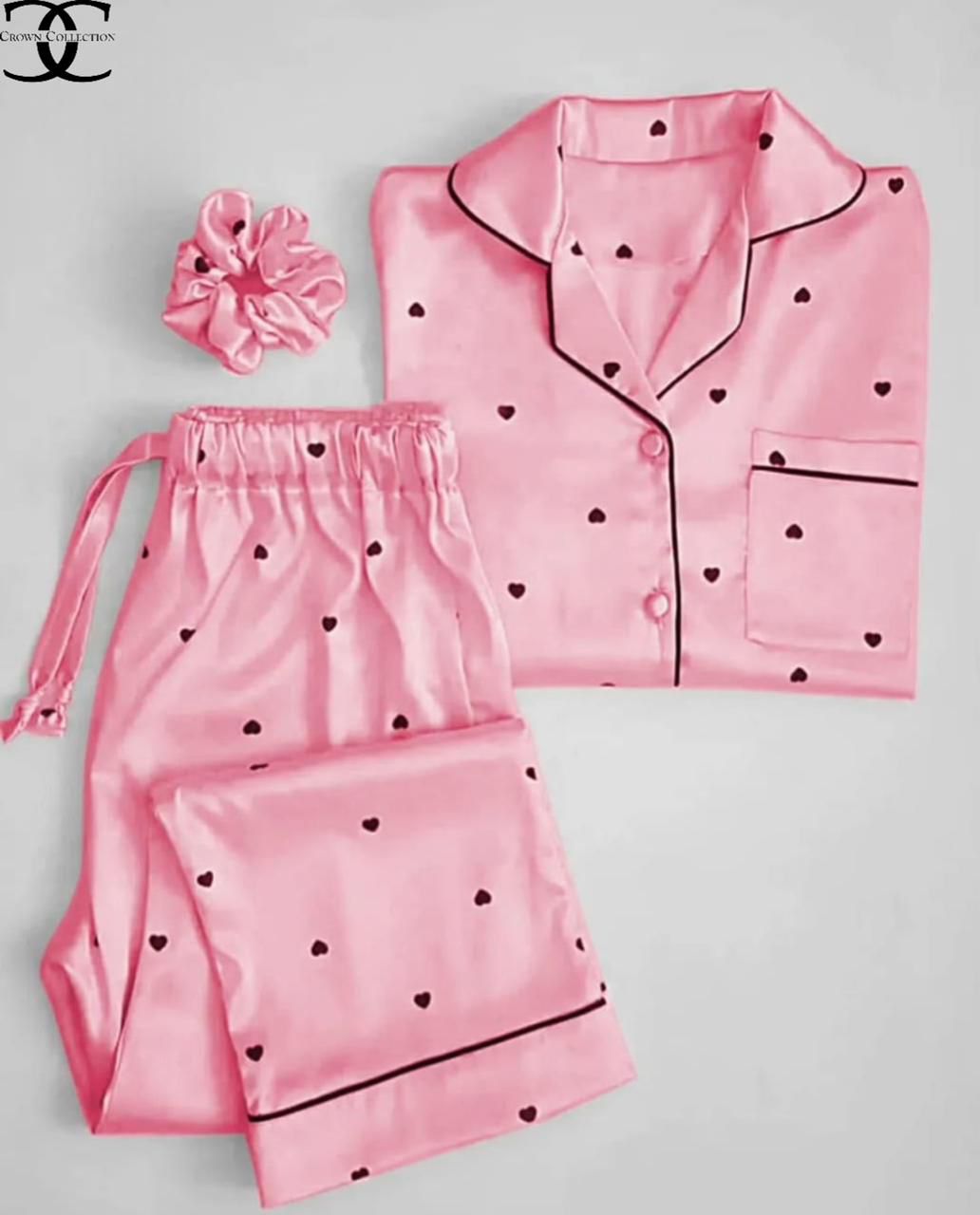 Heart Print Night Suit