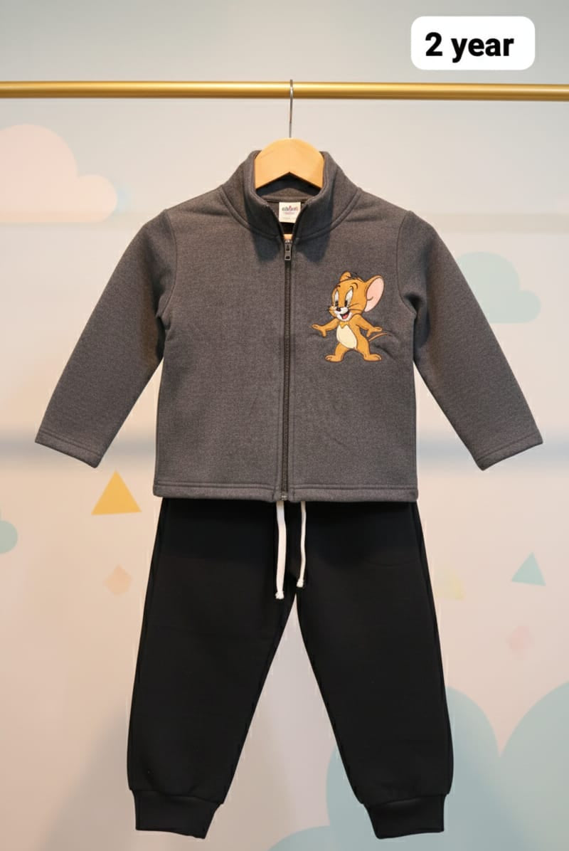 Kids Printed Zipper Tracksuit