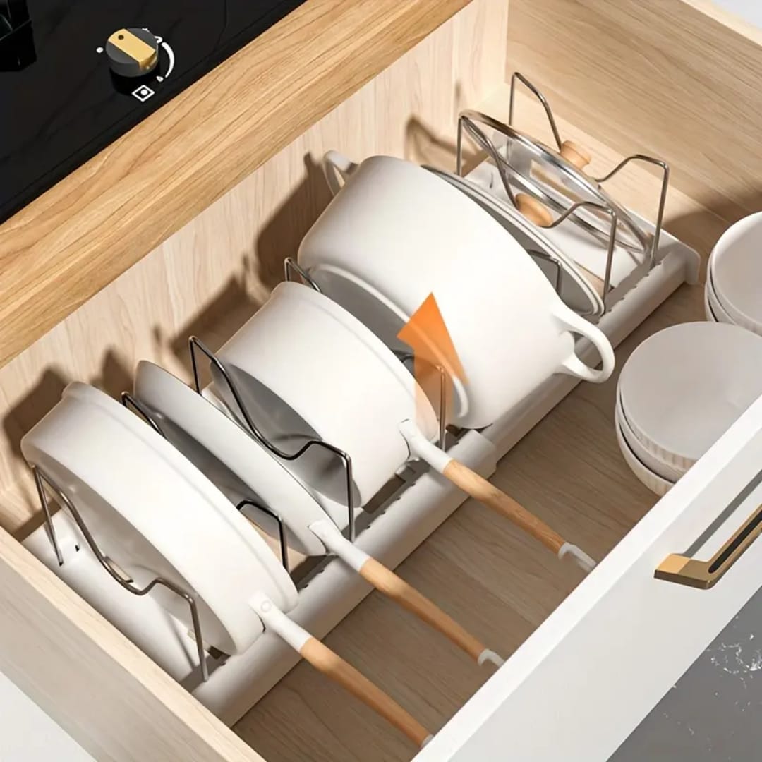 Kitchen Cabinet Pot Organizer Rack