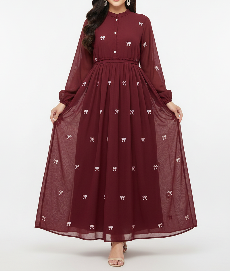 Long Embriodered maxi