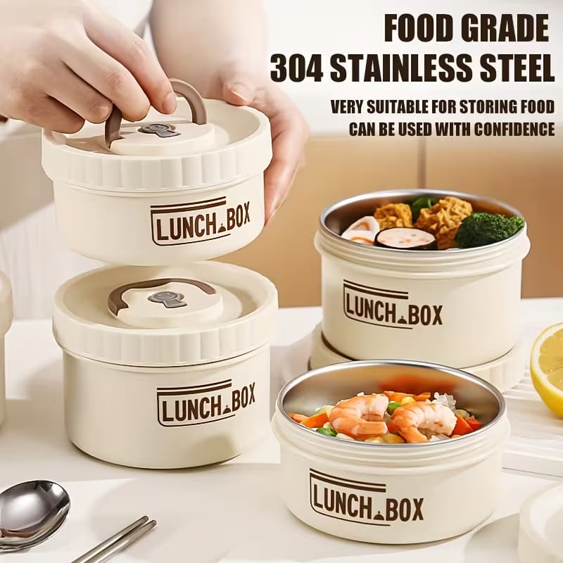 3 Pcs Stainless Steel Lunch Boxes