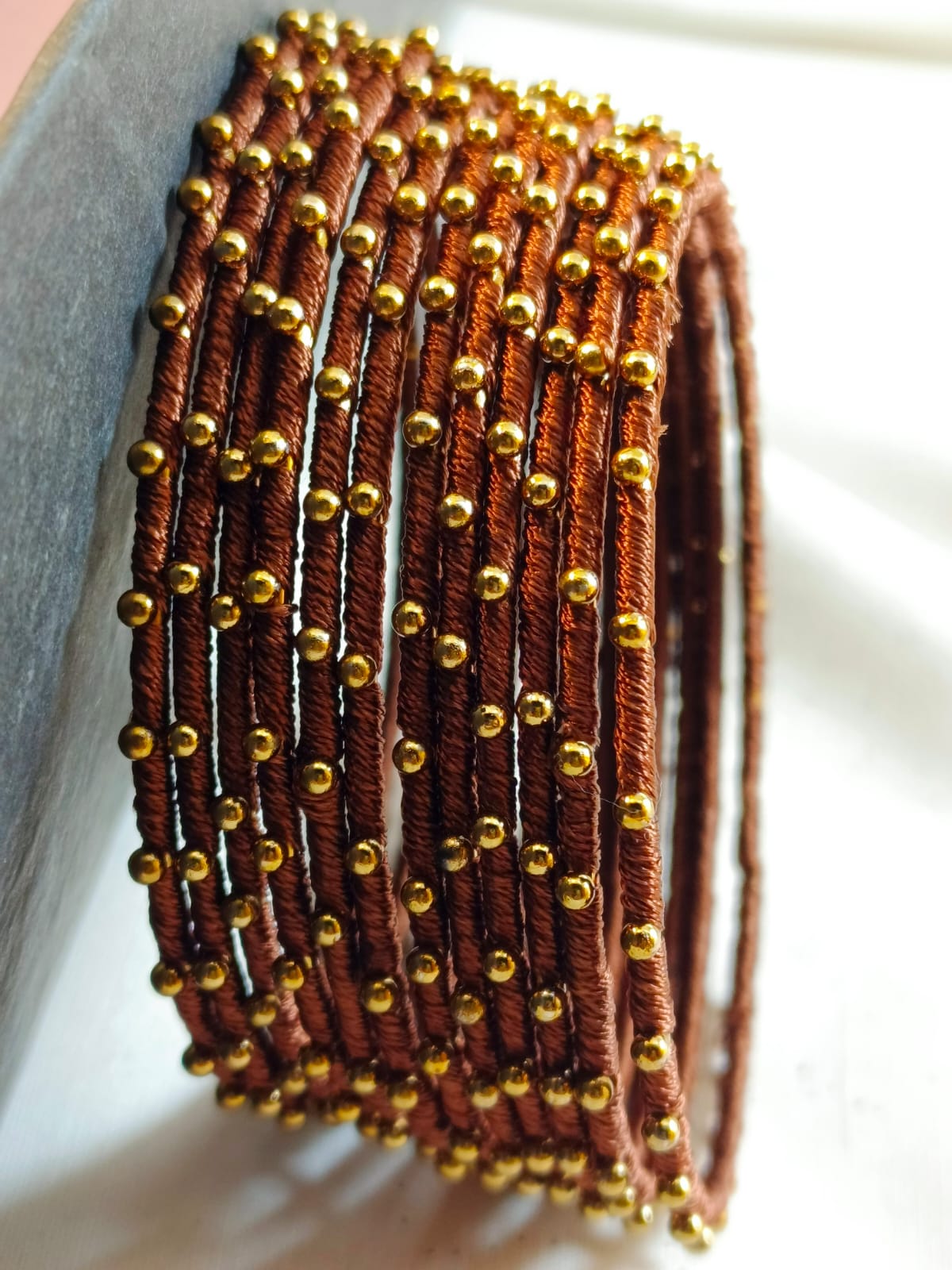 Metal Thread Bangles Set