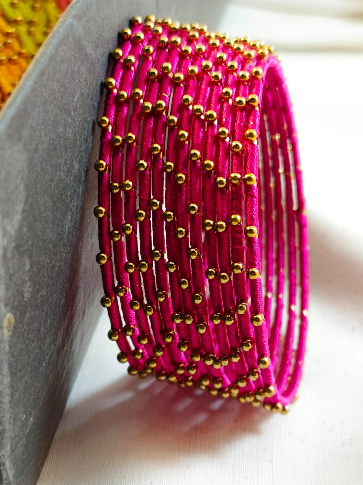 Metal Thread Bangles Set