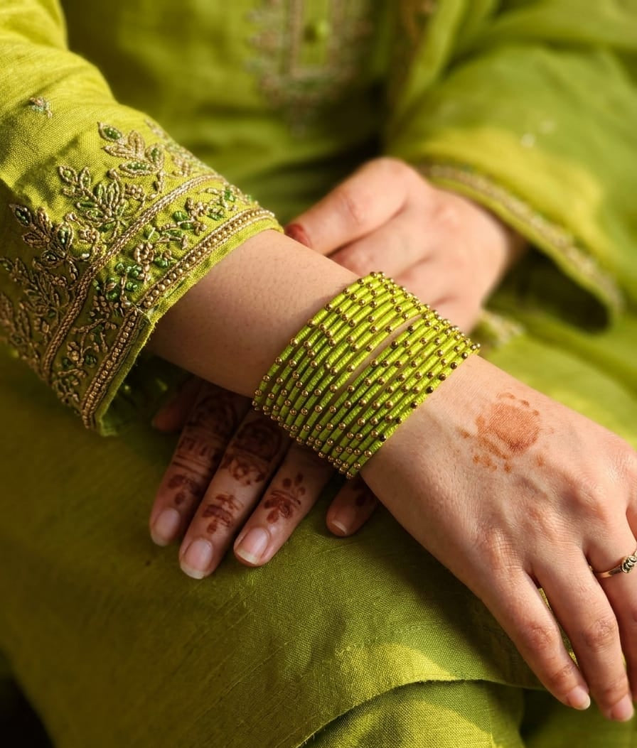 Metal Thread Bangles Set