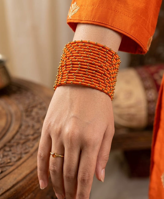 Metal Thread Bangles Set