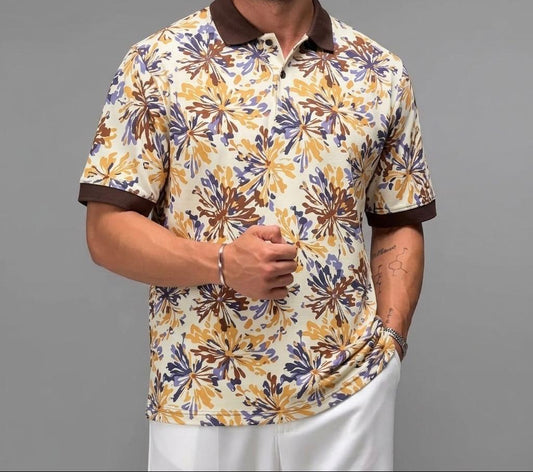Multi Printed Collar Polo
