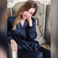 Navy Blue Viscose Silk-Night
