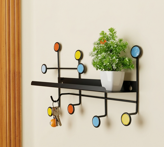 Nordic Style Wall Shelf with Hooks