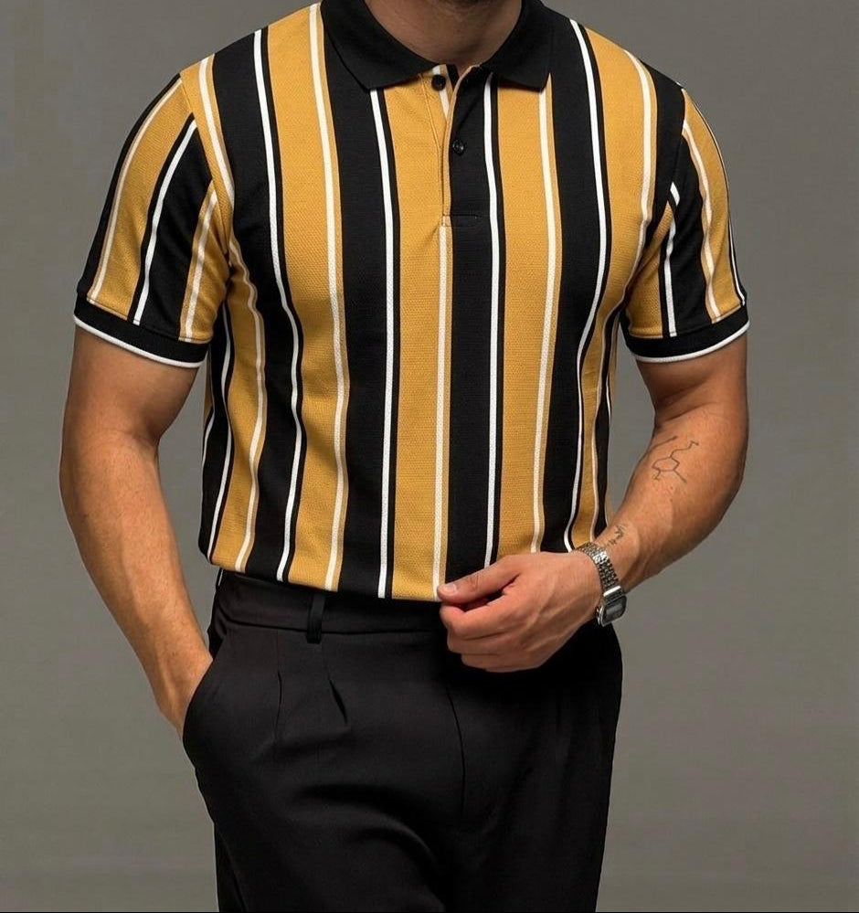 Old Money Stripe Printed Polo