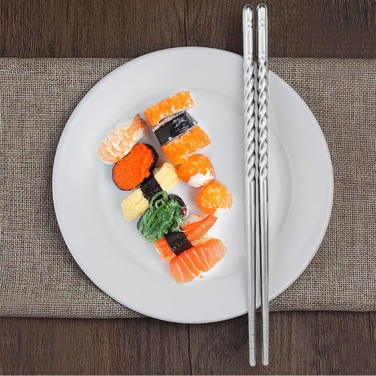 Pack of 5 Stainless Steel Spiral Chopstick