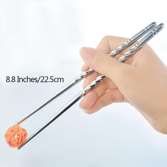 Pack of 5 Stainless Steel Spiral Chopstick