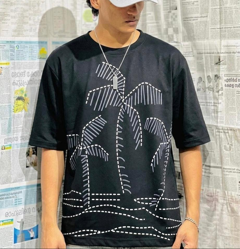Palm Tree Drop Shoulder T-Shirt
