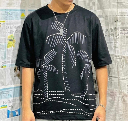 Palm Tree Graphic Printed Dropshoulder