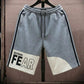 Panel Stripe Fear Printed Baggy Short