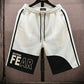 Panel Stripe Fear Printed Baggy Short