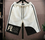 Panel Stripe Fear Printed Baggy Short