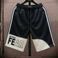 Panel Stripe Fear Printed Baggy Short